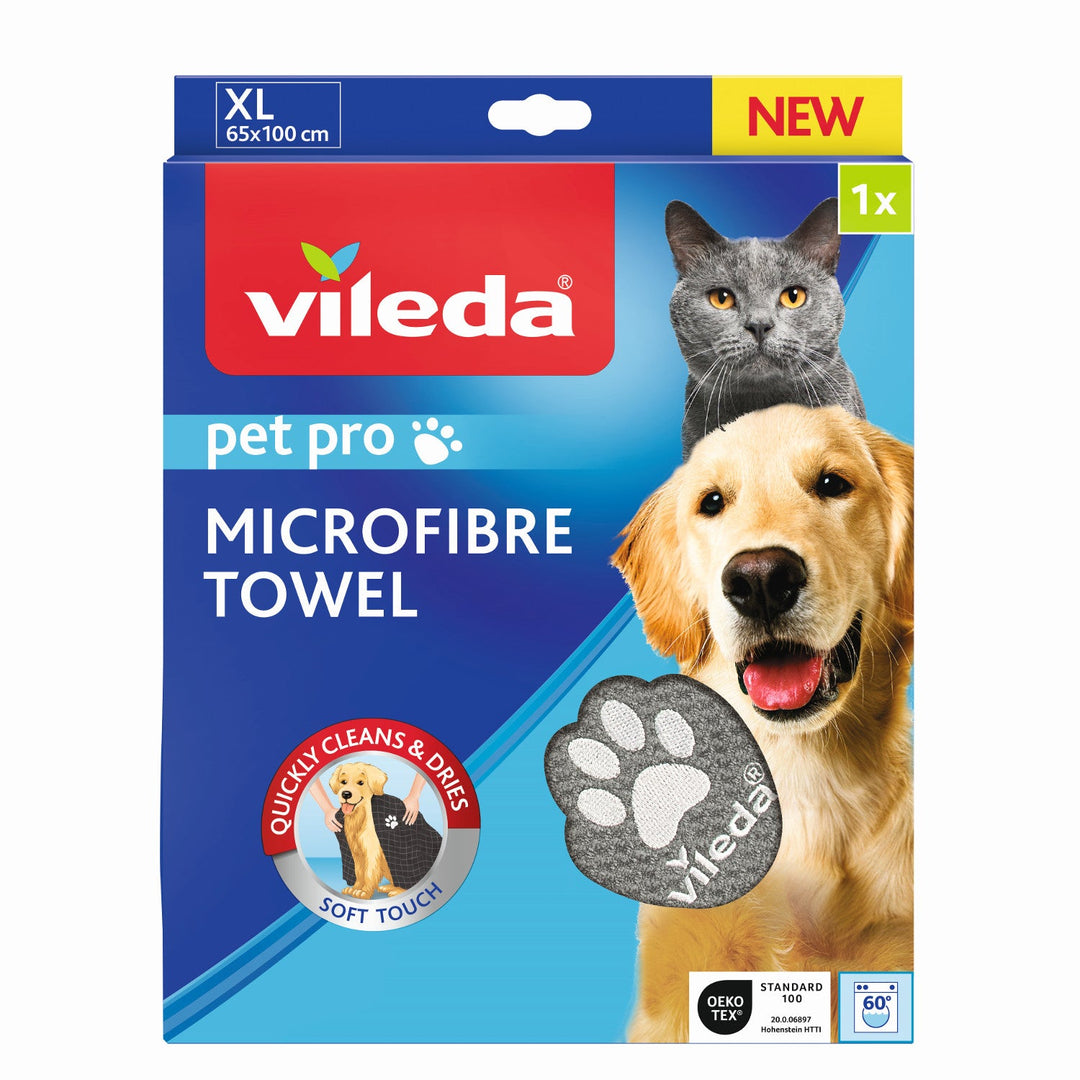 Кърпа за домашни любимци Vileda, микрофибър, размер XL, Pet Pro