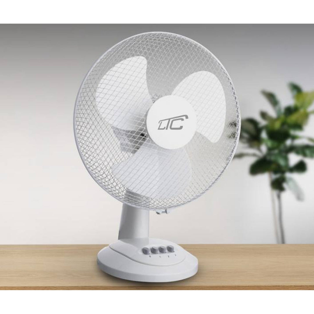 Ventilator de birou LTC, oscilant, cu unghi reglabil, 38W, alb, LXWT20