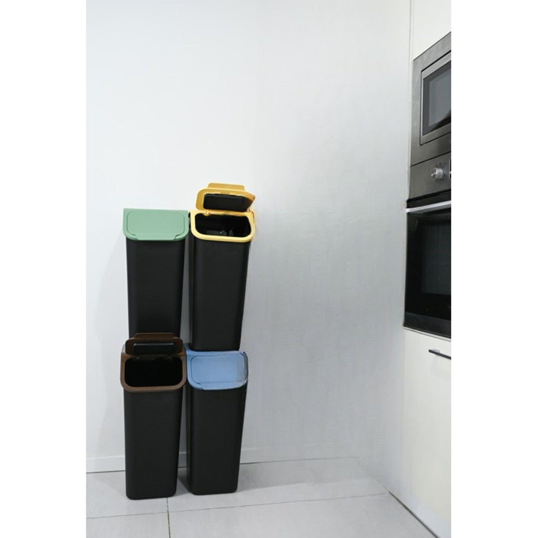 Практичен комплект контейнери за сортиране, 4x35л, черен, Bini 10103435