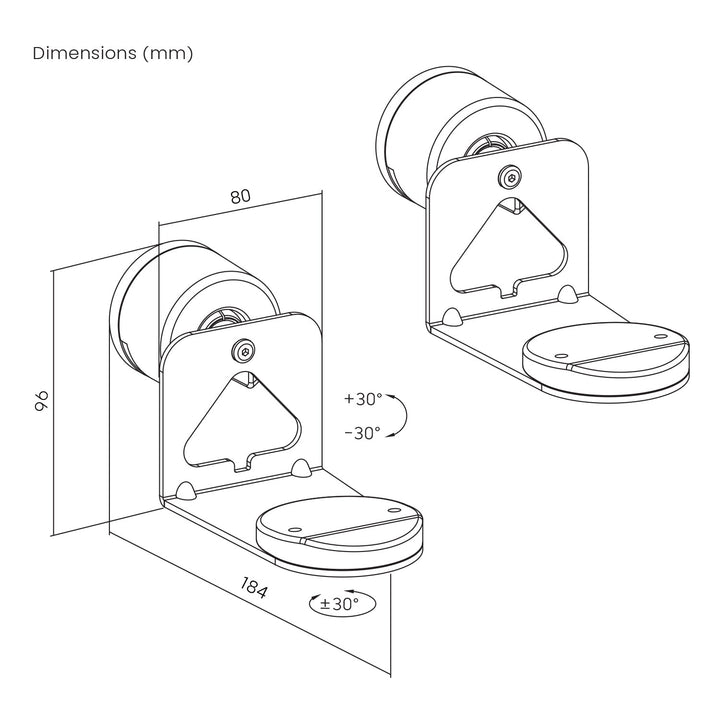 Стенен монтаж за високоговорители Sonos Maclean, Sonos Era 100 и 300, MC-495, 2 броя