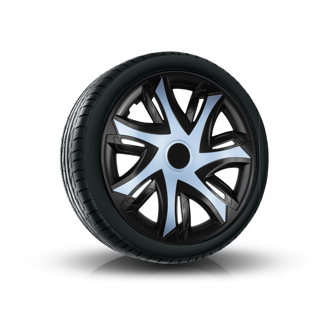 Универсална капачка за джанта 16" NRM N-Power двуцветна, черна и лазурно синя, 1 брой