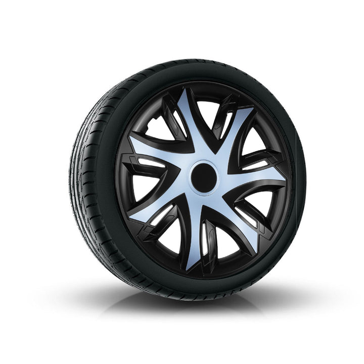 Универсална капачка за джанта 16" NRM N-Power двуцветна, черна и лазурно синя, 1 брой