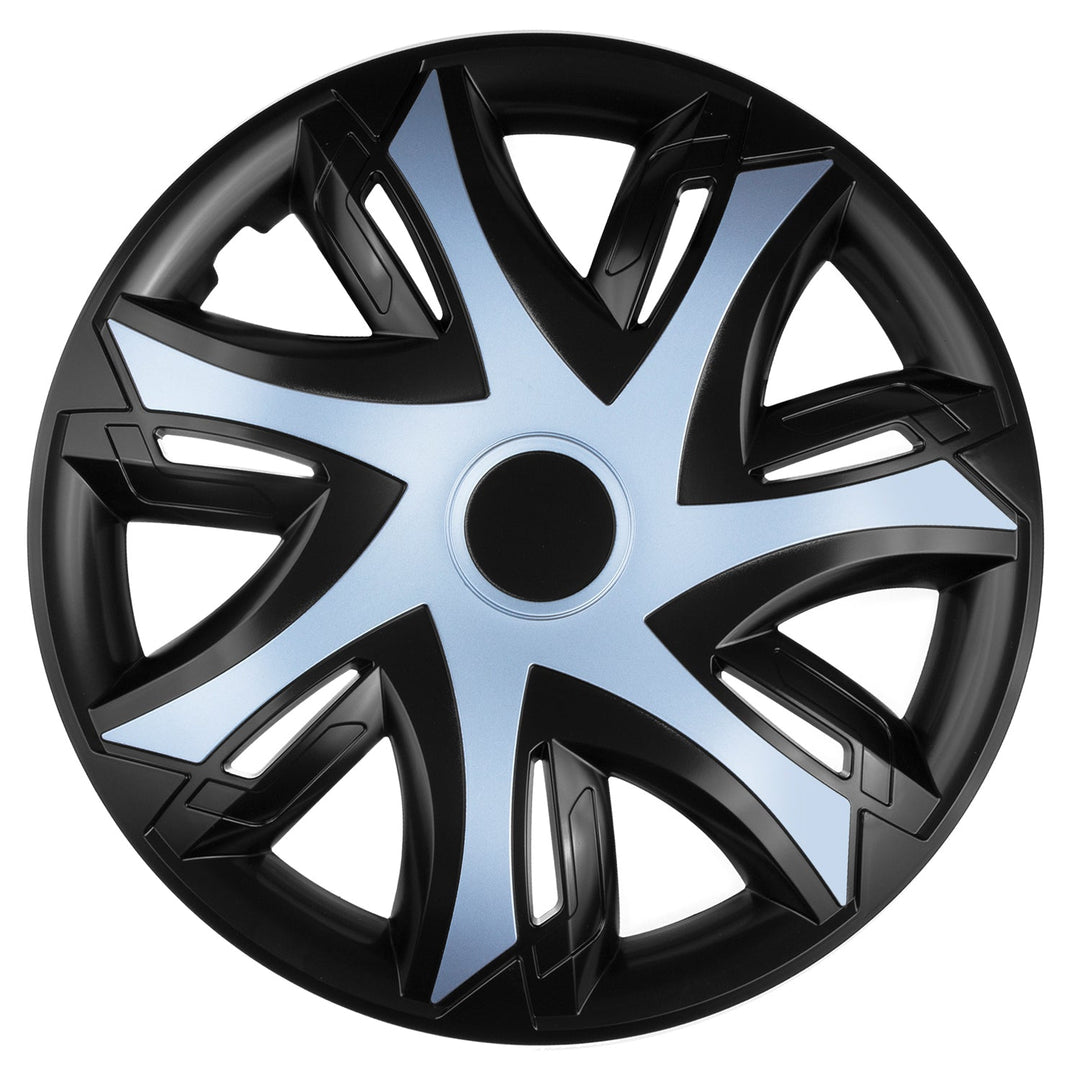 Универсална капачка за джанта 16" NRM N-Power двуцветна, черна и лазурно синя, 1 брой