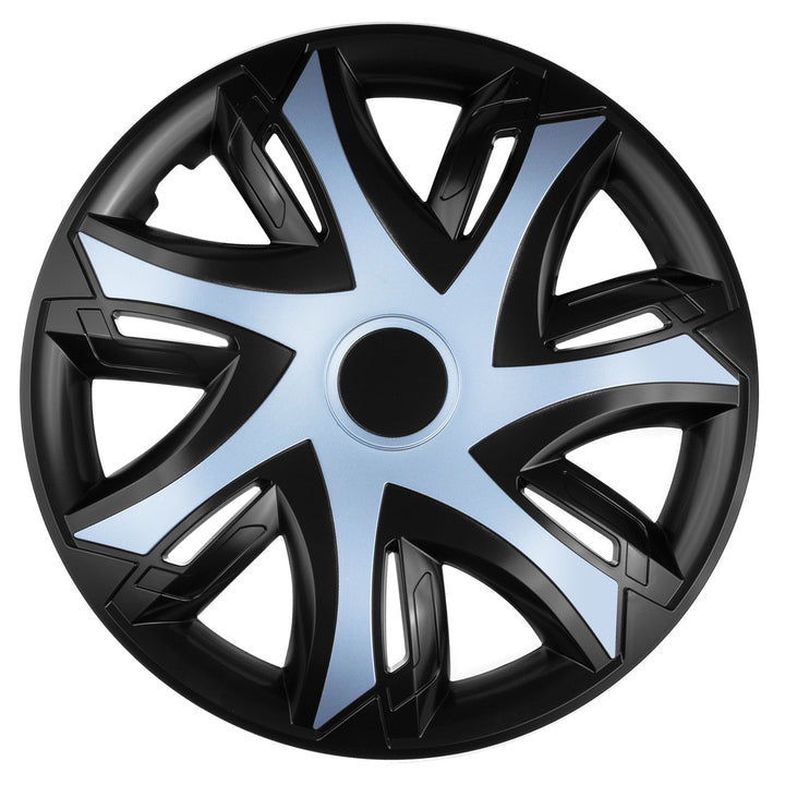 Универсална капачка за джанта 16" NRM N-Power двуцветна, черна и лазурно синя, 1 брой