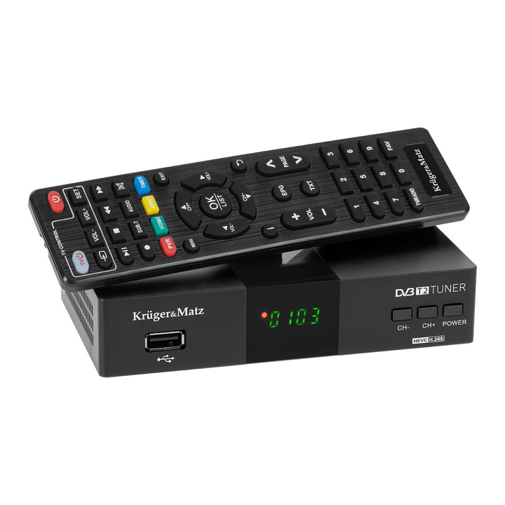 Тюнер-декодер DVB-T2 KM0550D H.265 HEVC EPG PVR Timeshift Kruger&Matz