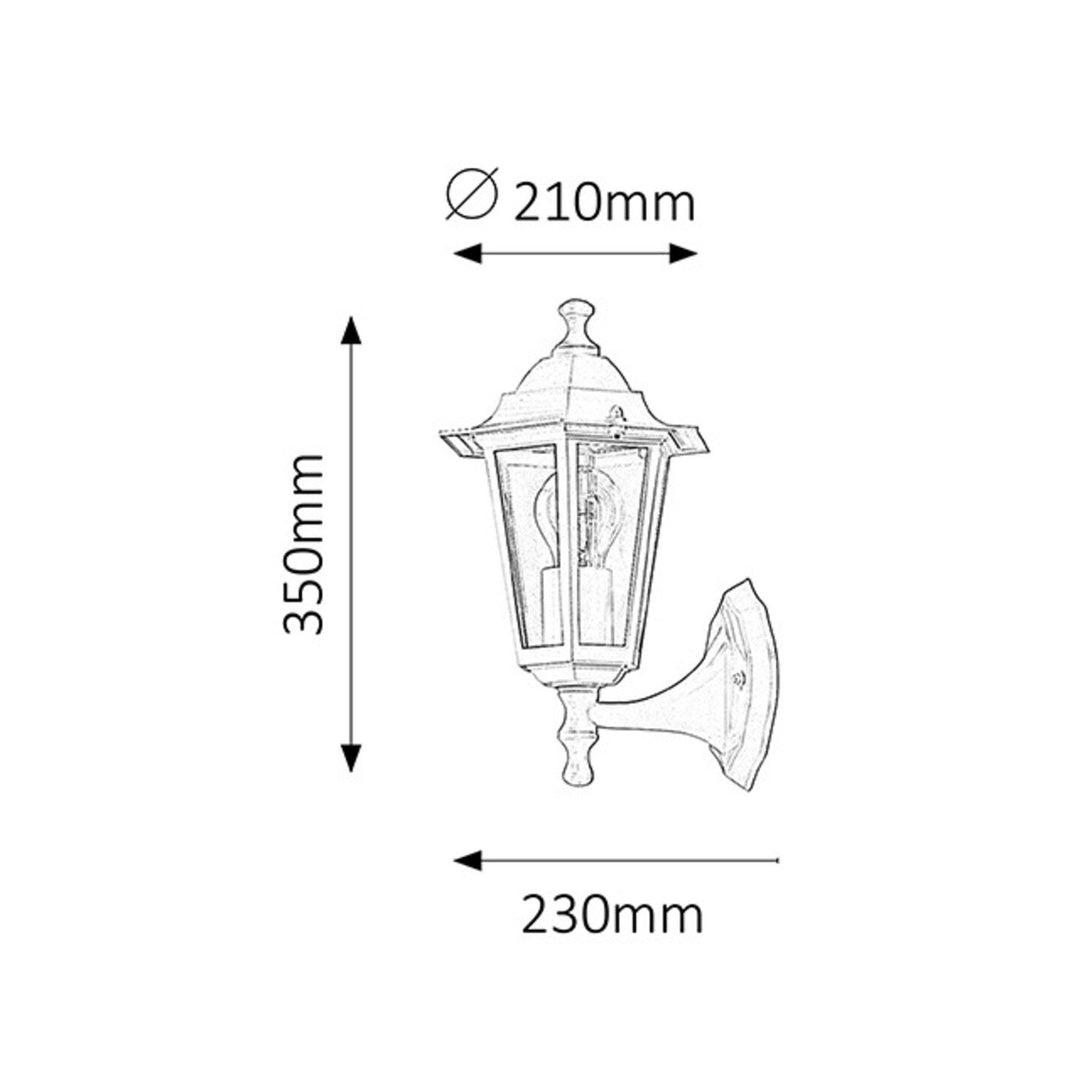 Рабалукс стенна лампа, за външно осветление, IP43, E27, макс. 60W, бяла, Velence