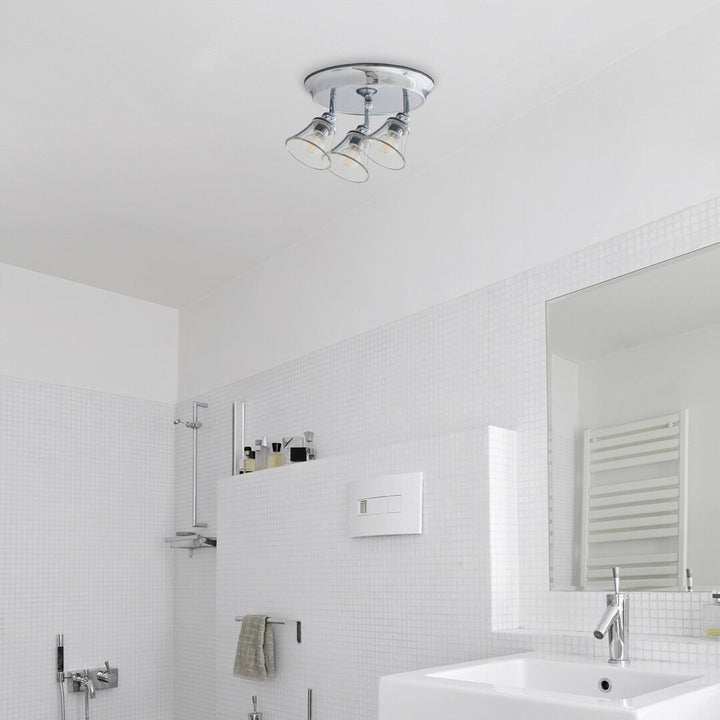 Рабалукс таванска лампа, баня, IP44, 3 E14 фасунги, макс. 40W, хром, Antoine