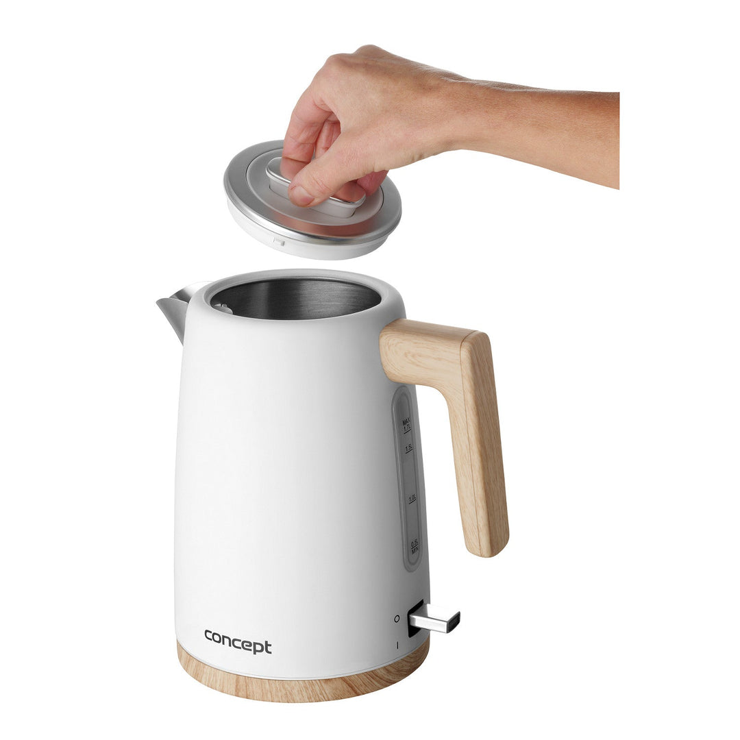 Концептуална електрическа кана, 2200 W, 1,7 л, бяла, RK3315