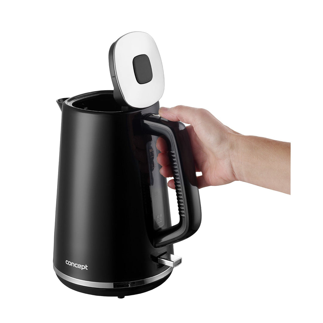 Концептуална електрическа кана, 2200 W, 1,7 л, черна, RK2375
