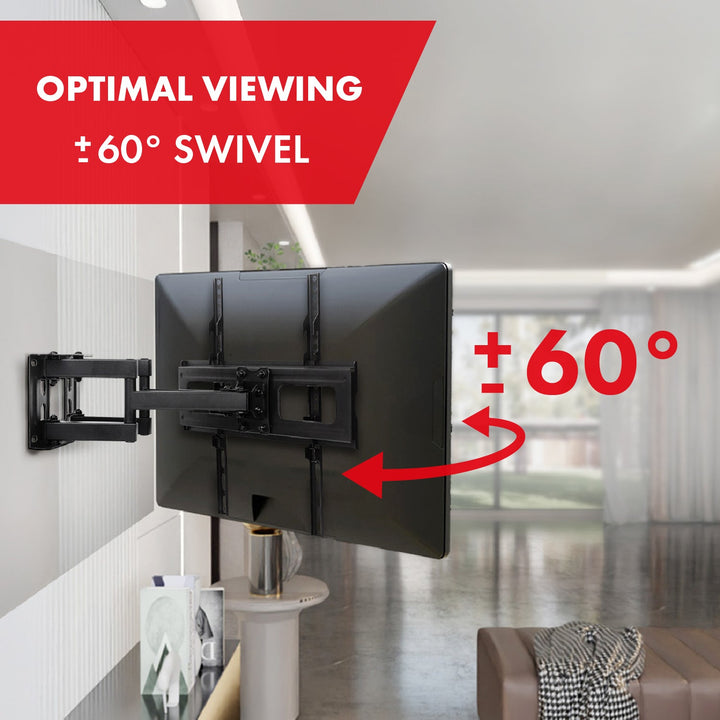 Монтажна стойка за телевизор Maclean, макс. VESA 400x400, 32-75", 50 кг, вертикална и хоризонтална настройка на ъгъла, профил 80-380 мм, черна, MC-788