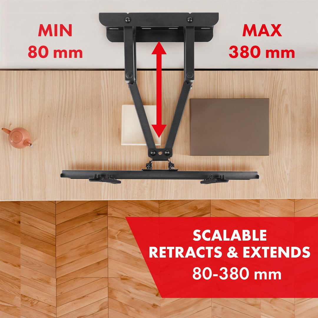 Монтажна стойка за телевизор Maclean, макс. VESA 400x400, 32-75", 50 кг, вертикална и хоризонтална настройка на ъгъла, профил 80-380 мм, черна, MC-788