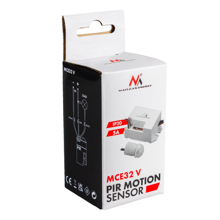 Датчик за движение Maclean PIR, с външен сензор, 12-24 V DC, 360°, MCE32 V