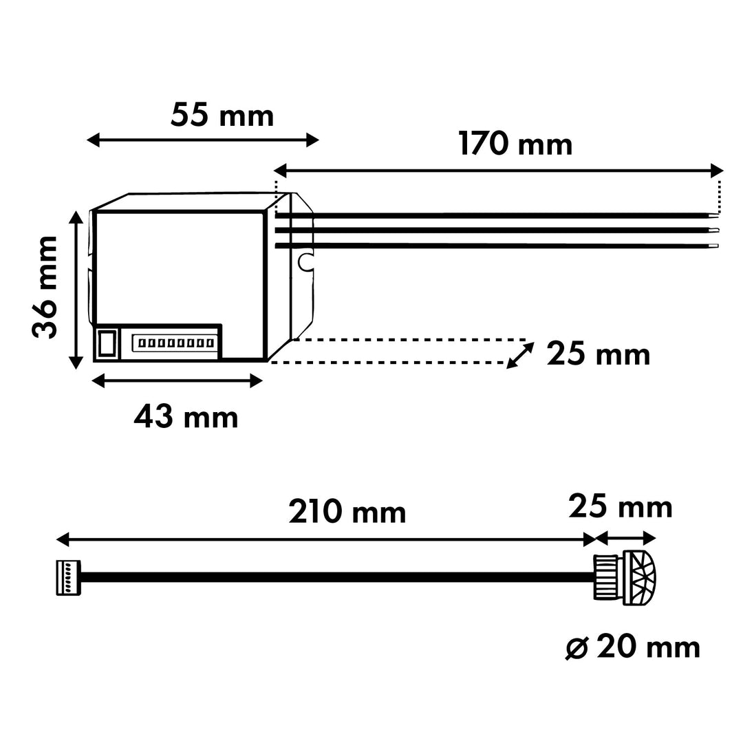 Датчик за движение Maclean PIR, с външен сензор, 12-24 V DC, 360°, MCE32 V