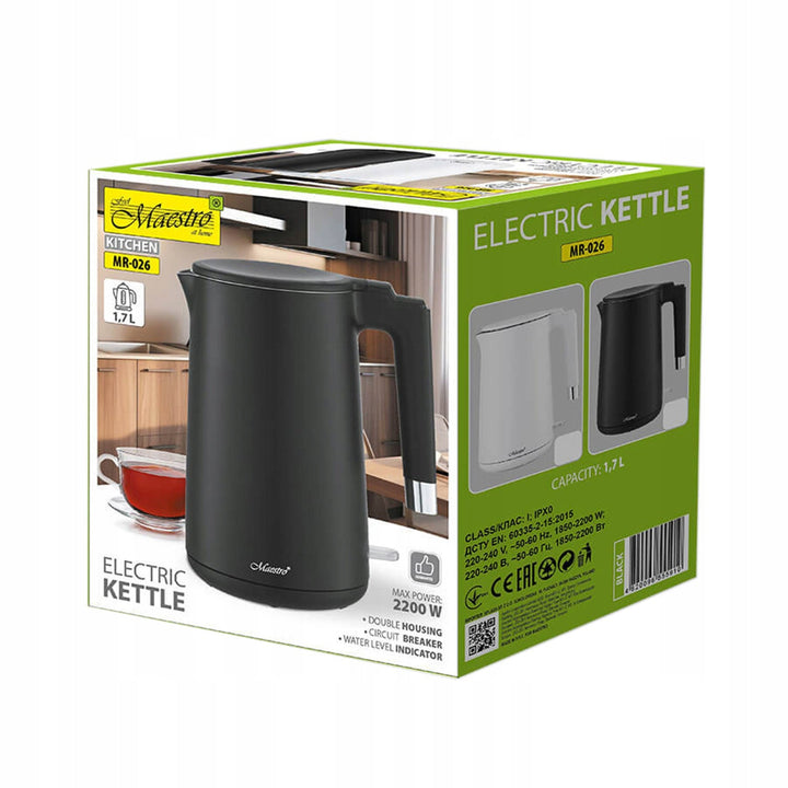 Електрическа кана Maestro, 1800 W, 1,7 л, бяла, MR-026