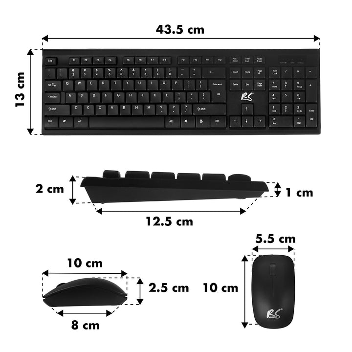 COMBO NanoRS безжична клавиатура + мишка, RS580 + подложка за мишка