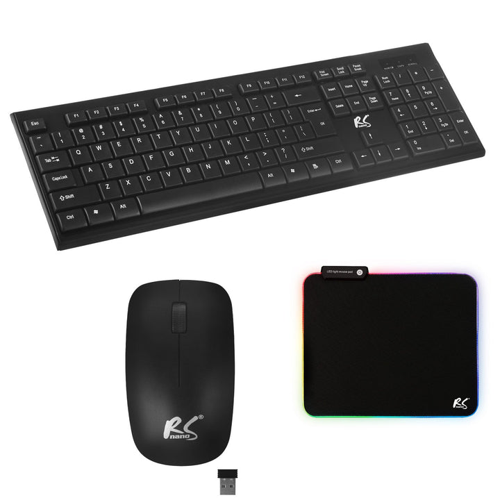 COMBO NanoRS безжична клавиатура + мишка, RS580 + подложка за мишка