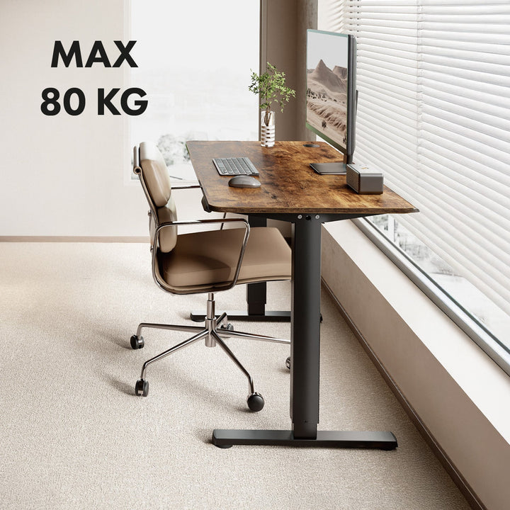 Електрическо бюро с регулируема височина Ergo Office, максимална височина 1160 mm, максимално натоварване 80 kg, без плот за работа в изправено/седнало положение, черно, ER-400 B