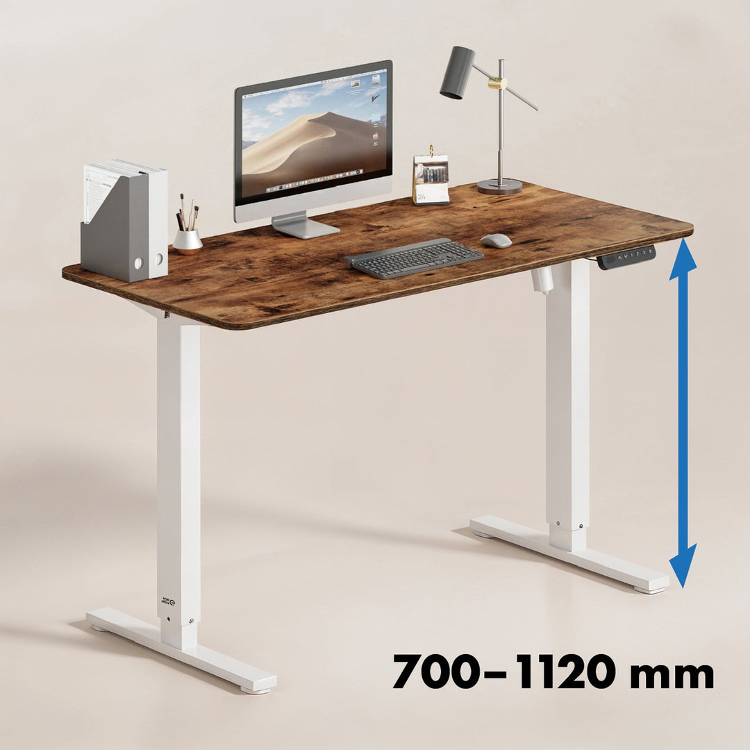 Електрическо бюро с регулируема височина Ergo Office, максимална височина 1160 mm, максимално натоварване 80 kg, без работна повърхност за работа в изправено/седнало положение, бяло, ER-400 W