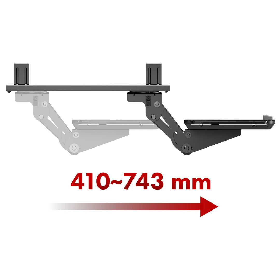 Maclean държач за клавиатура под бюро, регулируем, макс. 5 кг, черен, MC-156 B