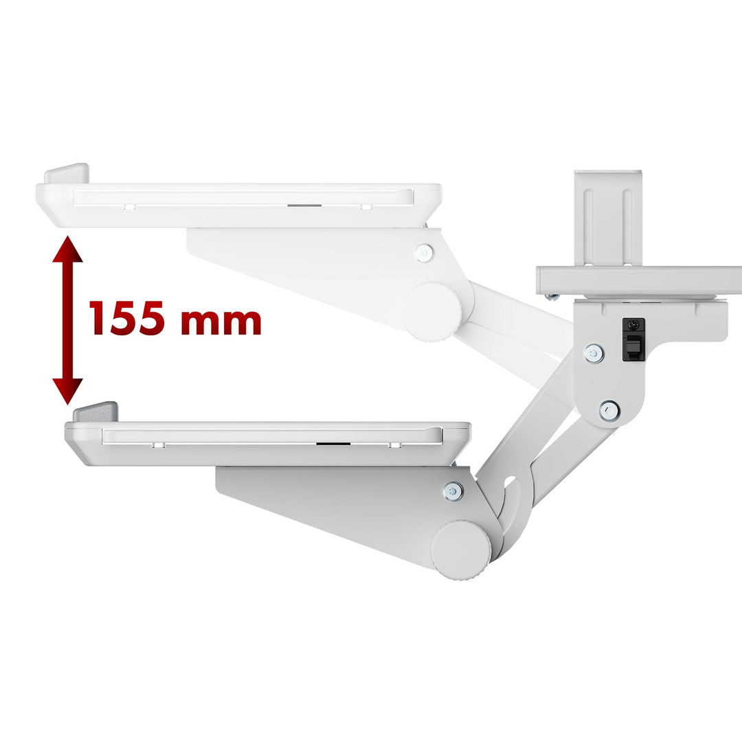 Maclean държач за клавиатура под бюро, регулируем, макс. 5 кг, бял, MC-156 W