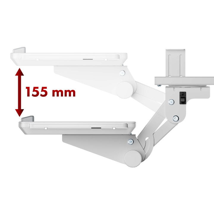 Maclean държач за клавиатура под бюро, регулируем, макс. 5 кг, бял, MC-156 W