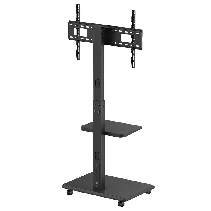 Ergo-Office телевизионна стойка/количка, макс. натоварване 50 кг/5 кг рафт, макс. VESA 600x400, вграден удължител, черен, ER-304 B