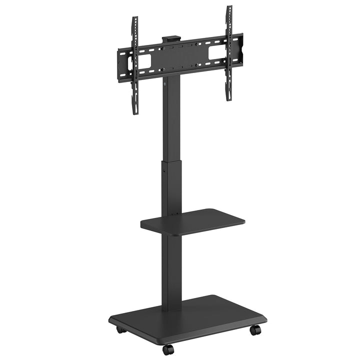 Ergo-Office телевизионна стойка/количка, макс. натоварване 50 кг/5 кг рафт, макс. VESA 600x400, вграден удължител, черен, ER-304 B