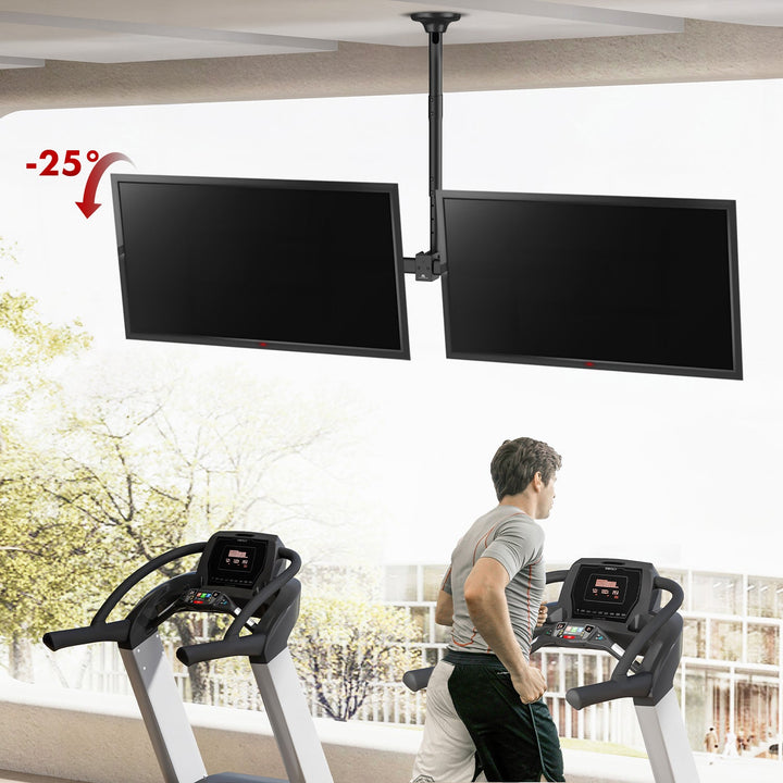 Таванна стойка за два телевизора Maclean, максимално натоварване 2x40 кг, 34-60", максимален VESA 600x400, MC-111 B