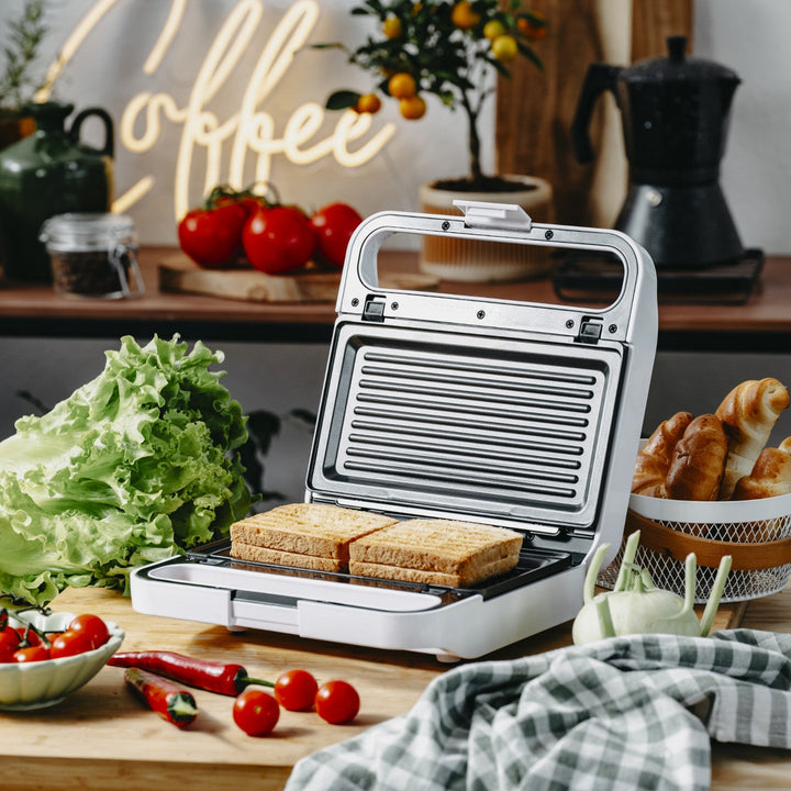 Сандвич тостер Adler, контактен грил, 1100 W, бял, AD 3070