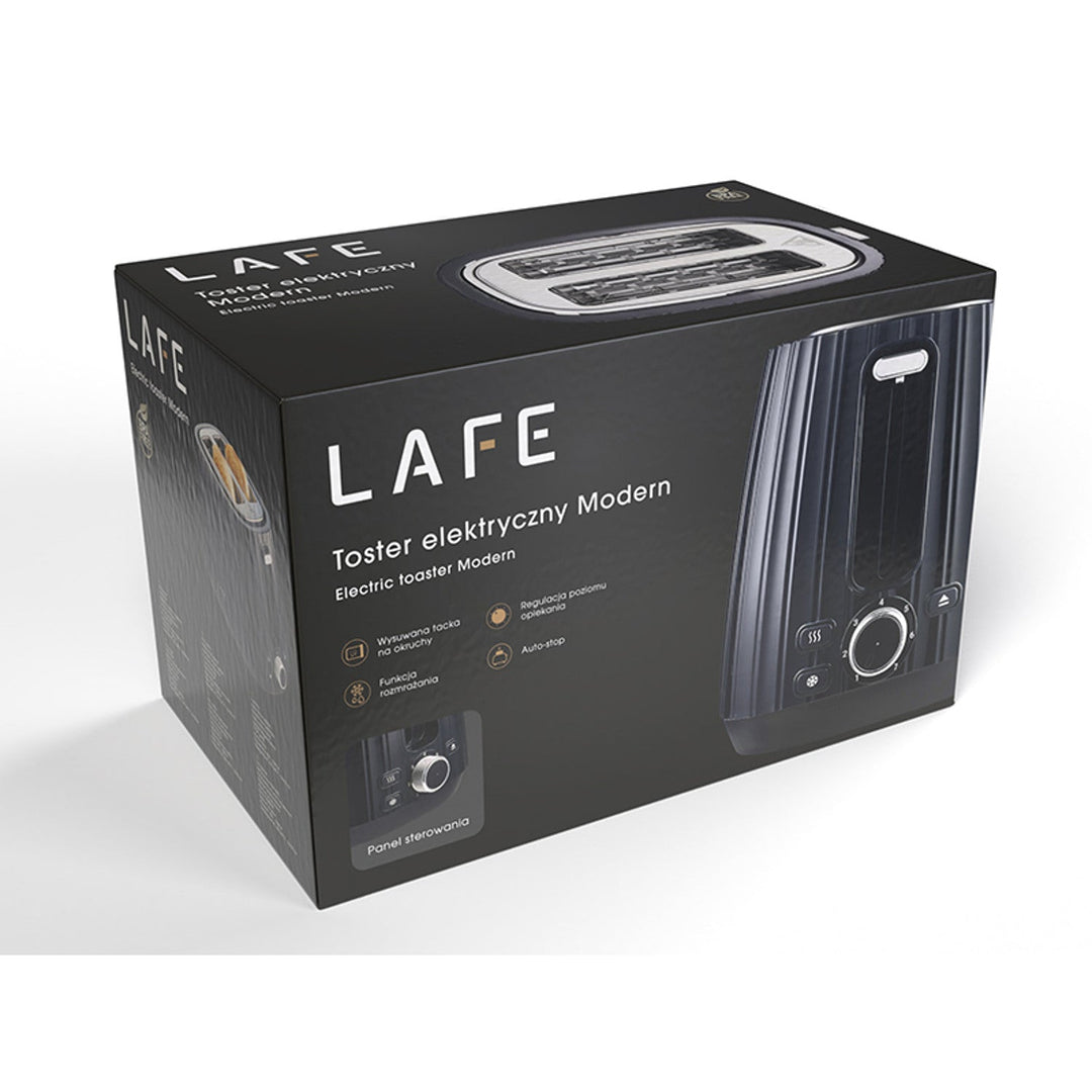 Тостер Lafe, 7-степенно регулиране на степента на препичане, макс. 1080 W, черен, Modern