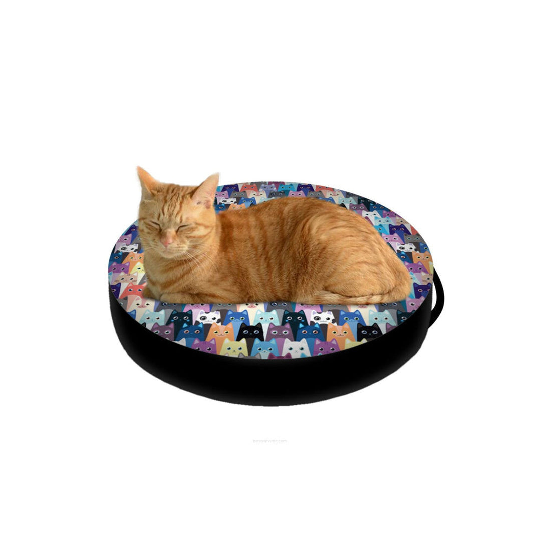 Легло за котки Bertoni, пълнеж от гранулат, диаметър 50 cm, мотив с мяукане, EE130