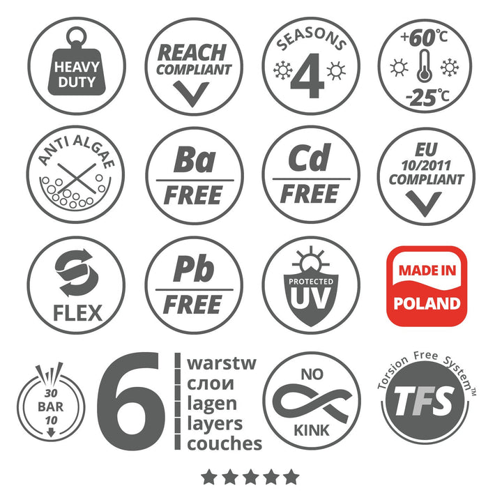 Vartco Professional Plus 1" 10 м 6-слоен градински маркуч