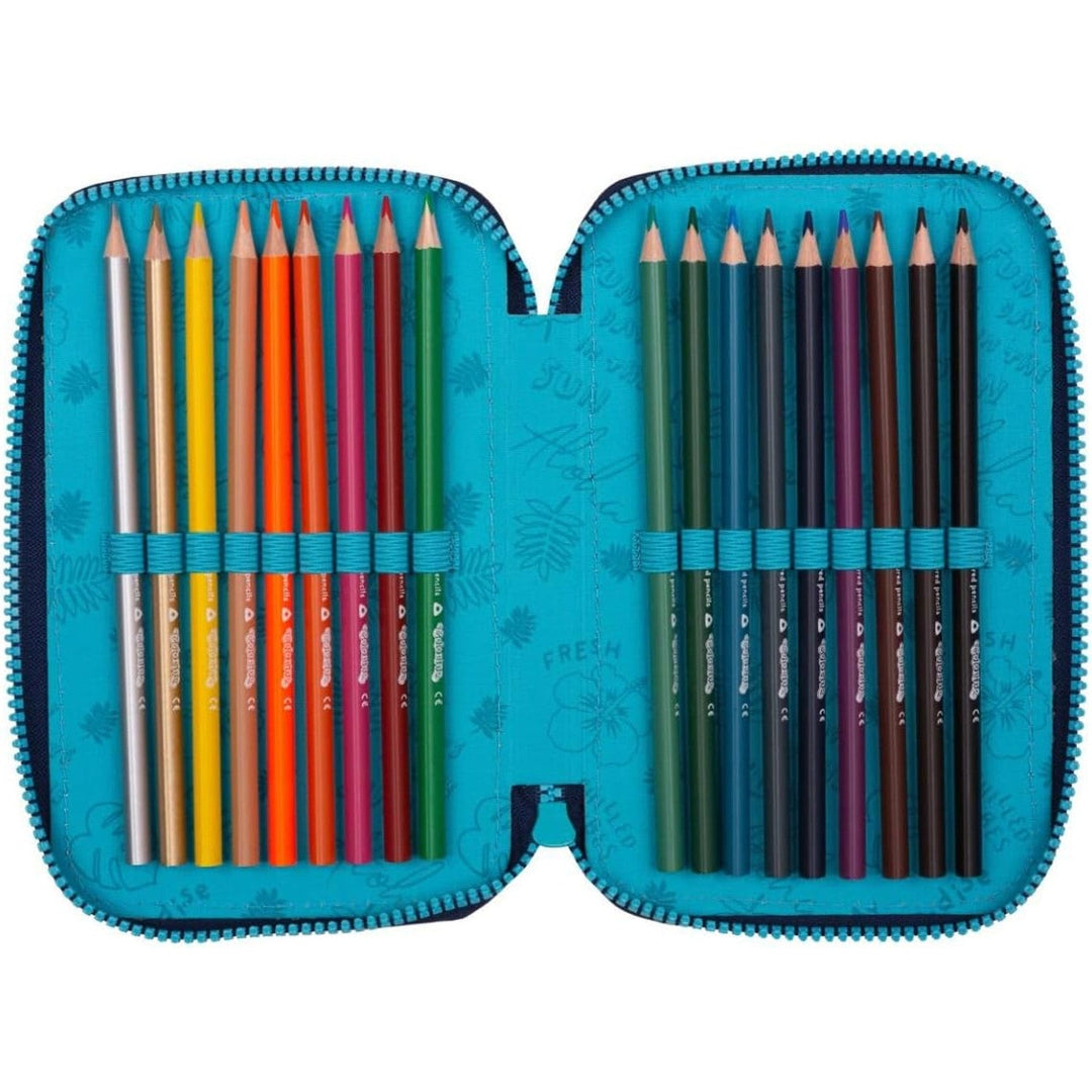 CoolPack три отделения калъф за моливи с аксесоари JUMPER 3 STITCH