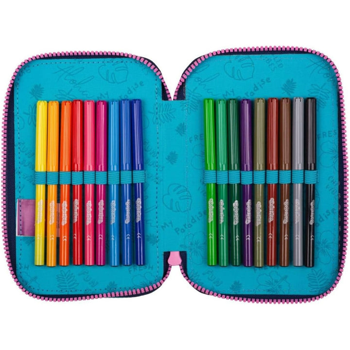 CoolPack три отделения калъф за моливи с аксесоари JUMPER 3 STITCH