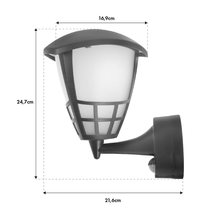 1xE27 стенна лампа с Maclean сензор, инфрачервен сензор, макс. натоварване 60W, IP65, сив цвят, MCE518 GR + E27 LED лампа с нажежаема жичка, 11W 230V Maclean Energy MCE280 WW топло бяло 3000K 1500lm ретро Edison декоративна A6