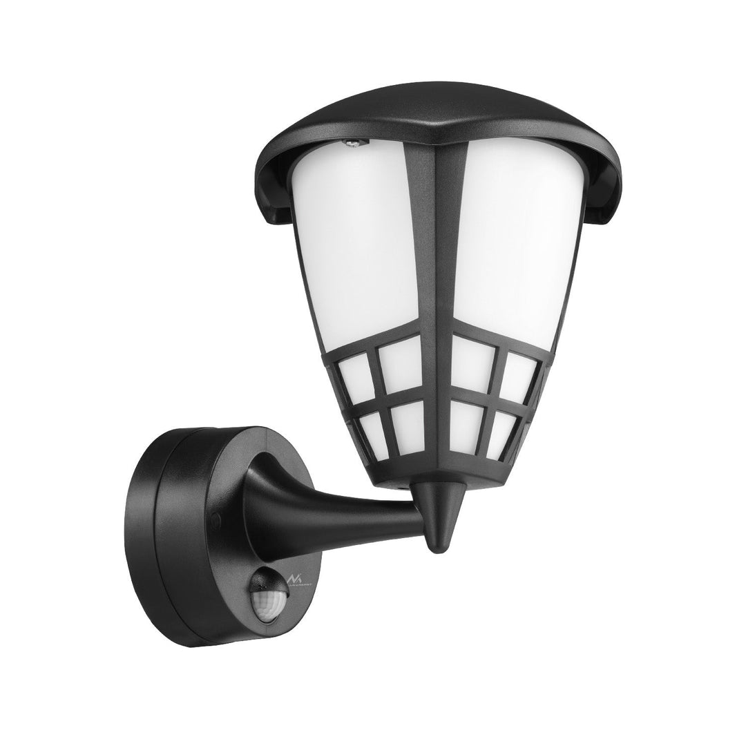 1xE27 стенна лампа с Maclean сензор, инфрачервен сензор, макс. натоварване 60W, IP65, черен цвят, MCE518 B + LED лампа с нажежаема жичка E27, 11W 230V Maclean Energy MCE280 WW топло бяло 3000K 1500lm ретро Edison декоративна A60