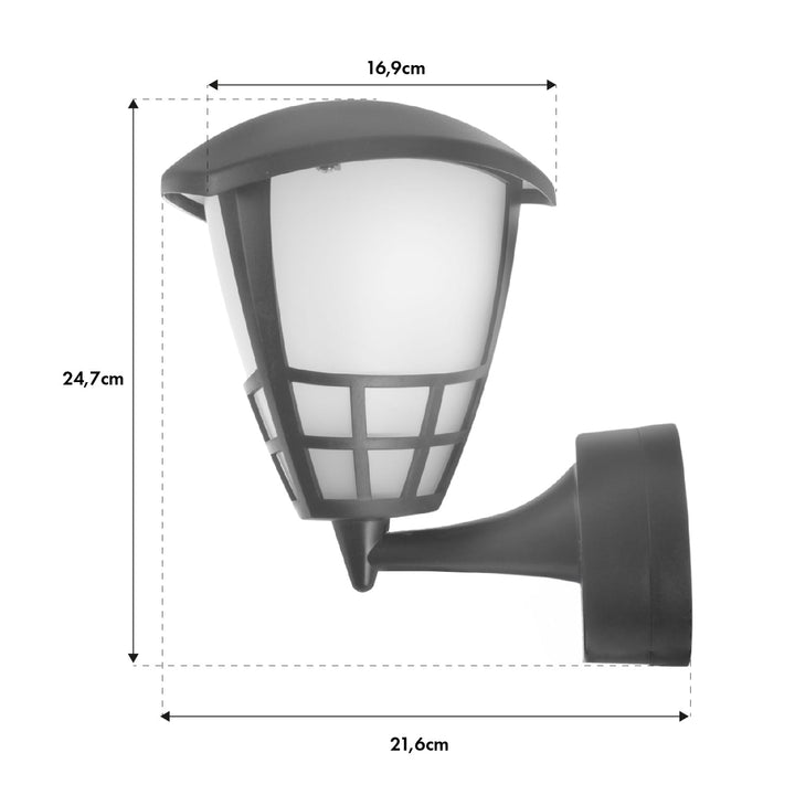 Maclean 1xE27 стенна лампа, макс. натоварване 60W, IP65, сив цвят, MCE519 GR + Maclean Energy MCE280 WW топло бяла 3000K 1500lm ретро Edison декоративна A60 E27 LED лампа с нажежаема жичка, 11W 230V