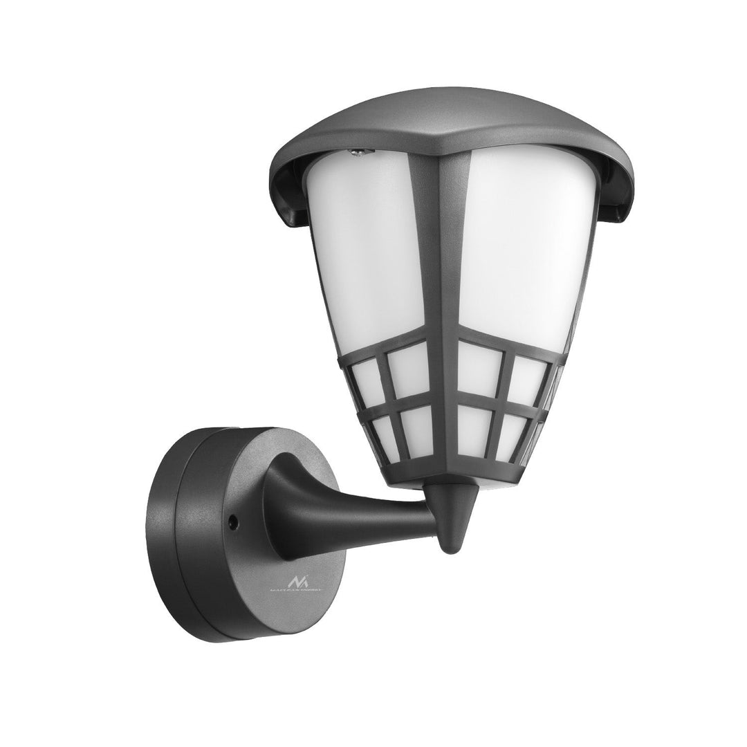Maclean 1xE27 стенна лампа, макс. натоварване 60W, IP65, сив цвят, MCE519 GR + Maclean Energy MCE280 WW топло бяла 3000K 1500lm ретро Edison декоративна A60 E27 LED лампа с нажежаема жичка, 11W 230V
