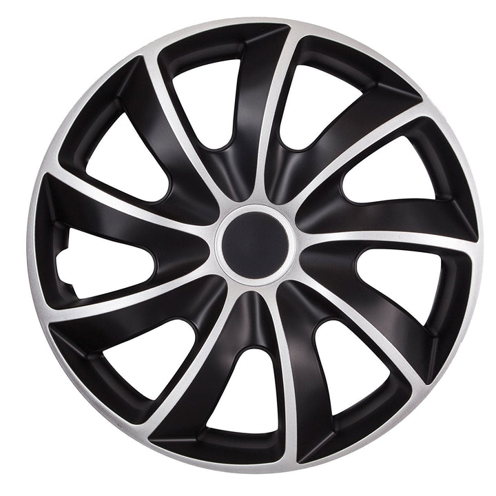 Универсална капачка за джанта 16'' NRM Quad Bicolor черна и сребриста 1 брой