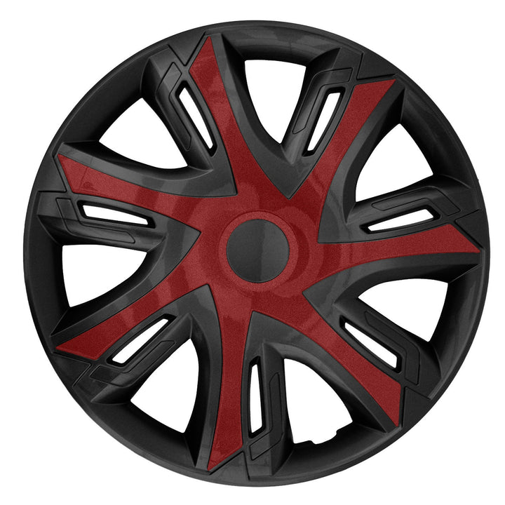15" NRM N-Power двуцветни капачки за джанти в цвят бордо/черно, черно и бордо, 4 броя.