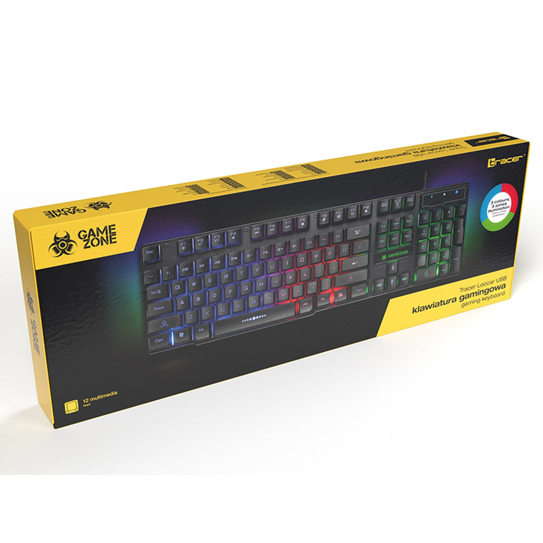 Геймърска клавиатура Tracer, LED подсветка, USB, GAMEZONE LoCCar