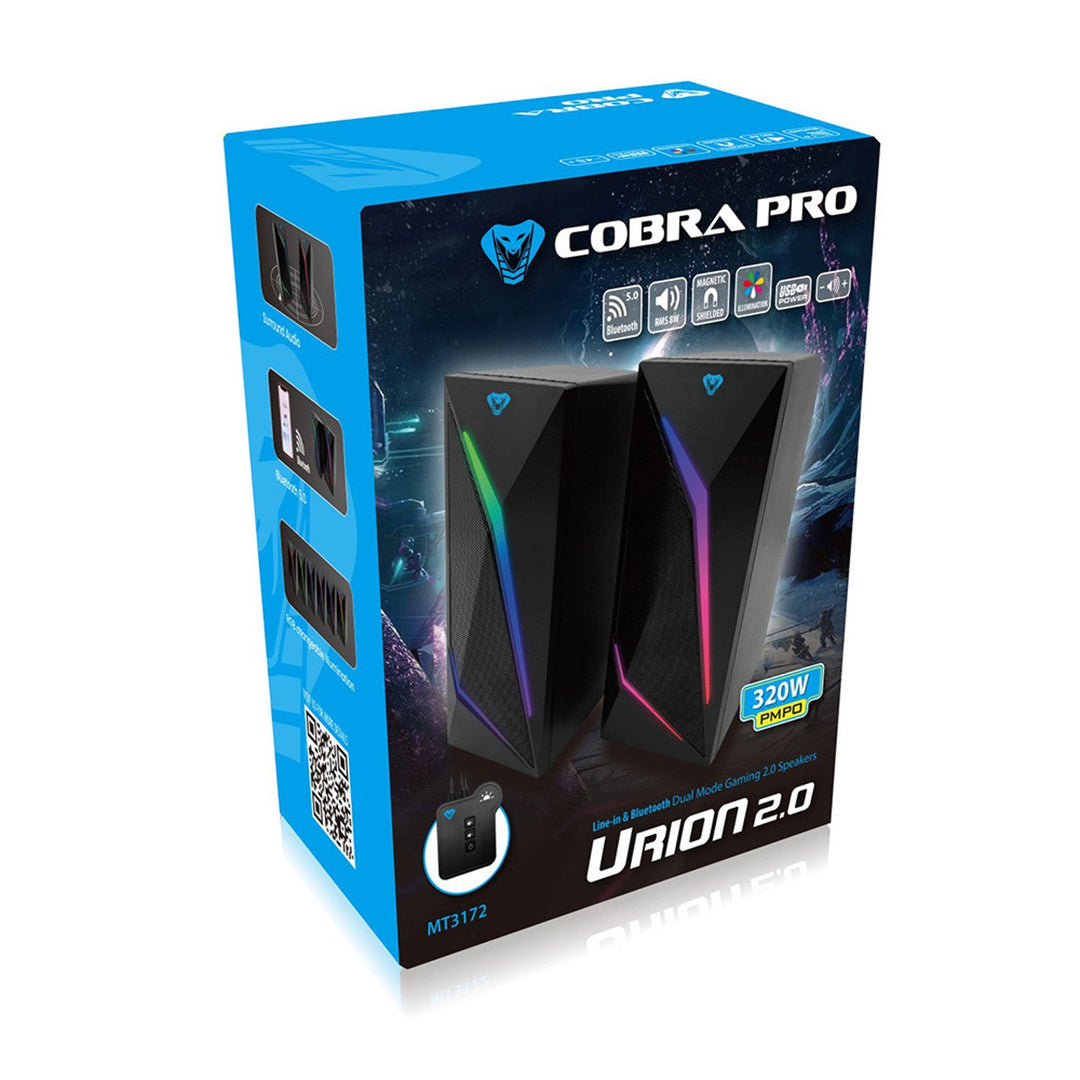 2.0 гейминг високоговорители с Bluetooth, цветна RGB LED подсветка Media-Tech COBRA PRO URION 2.0 MT3172