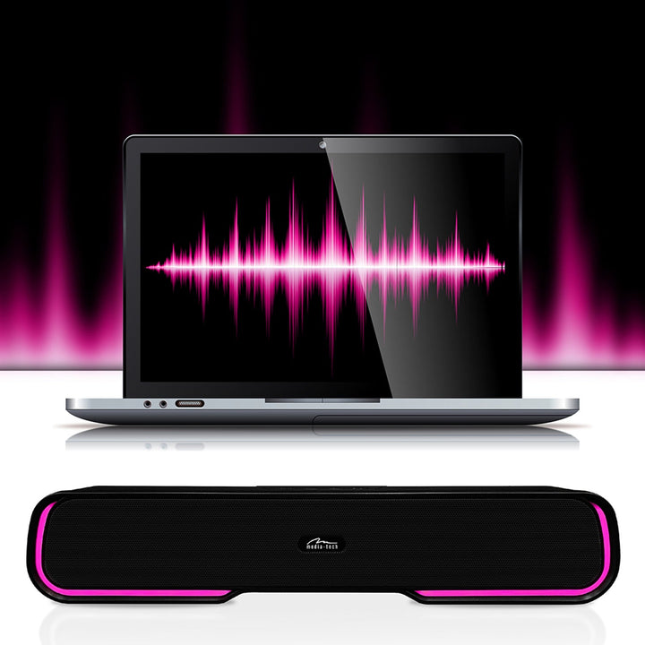Преносим Bluetooth звуков панел, многоцветна RGB подсветка, RMS 10W, PMPO 450W, FM радио, MP3. AUX, вградена батерия, Media-Tech PHANTOM BT