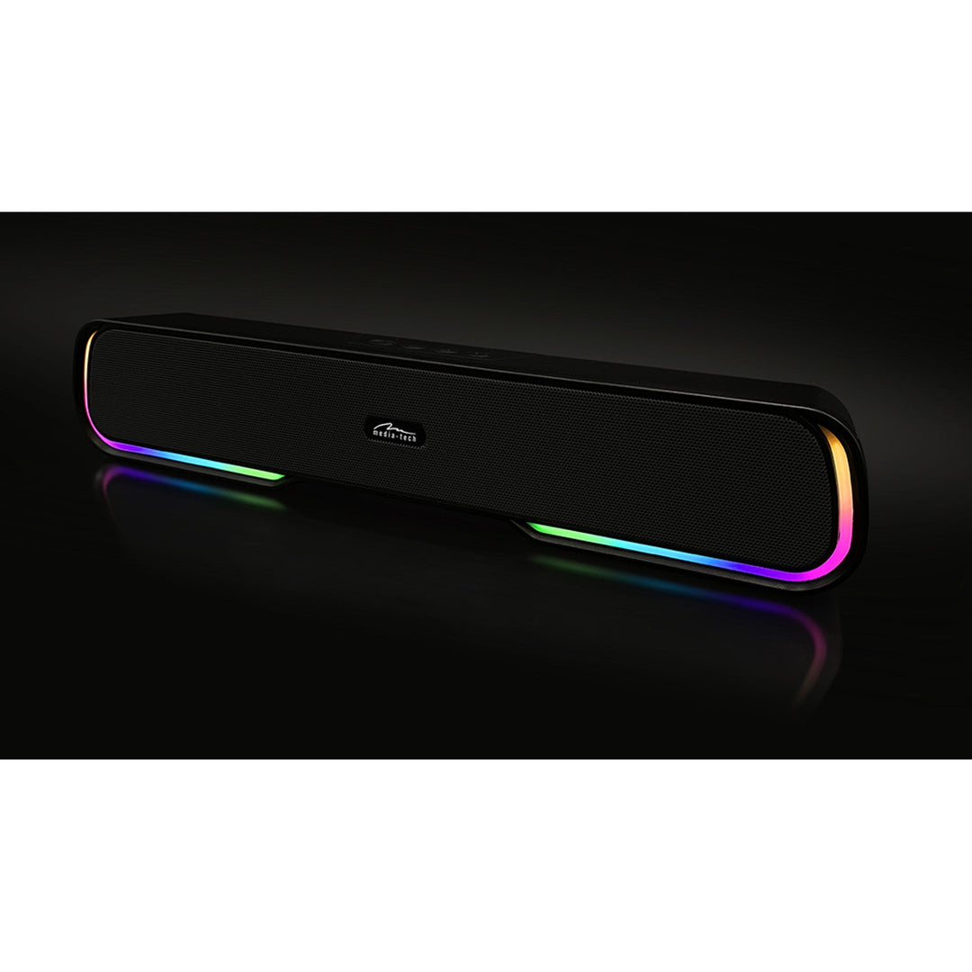 Преносим Bluetooth звуков панел, многоцветна RGB подсветка, RMS 10W, PMPO 450W, FM радио, MP3. AUX, вградена батерия, Media-Tech PHANTOM BT