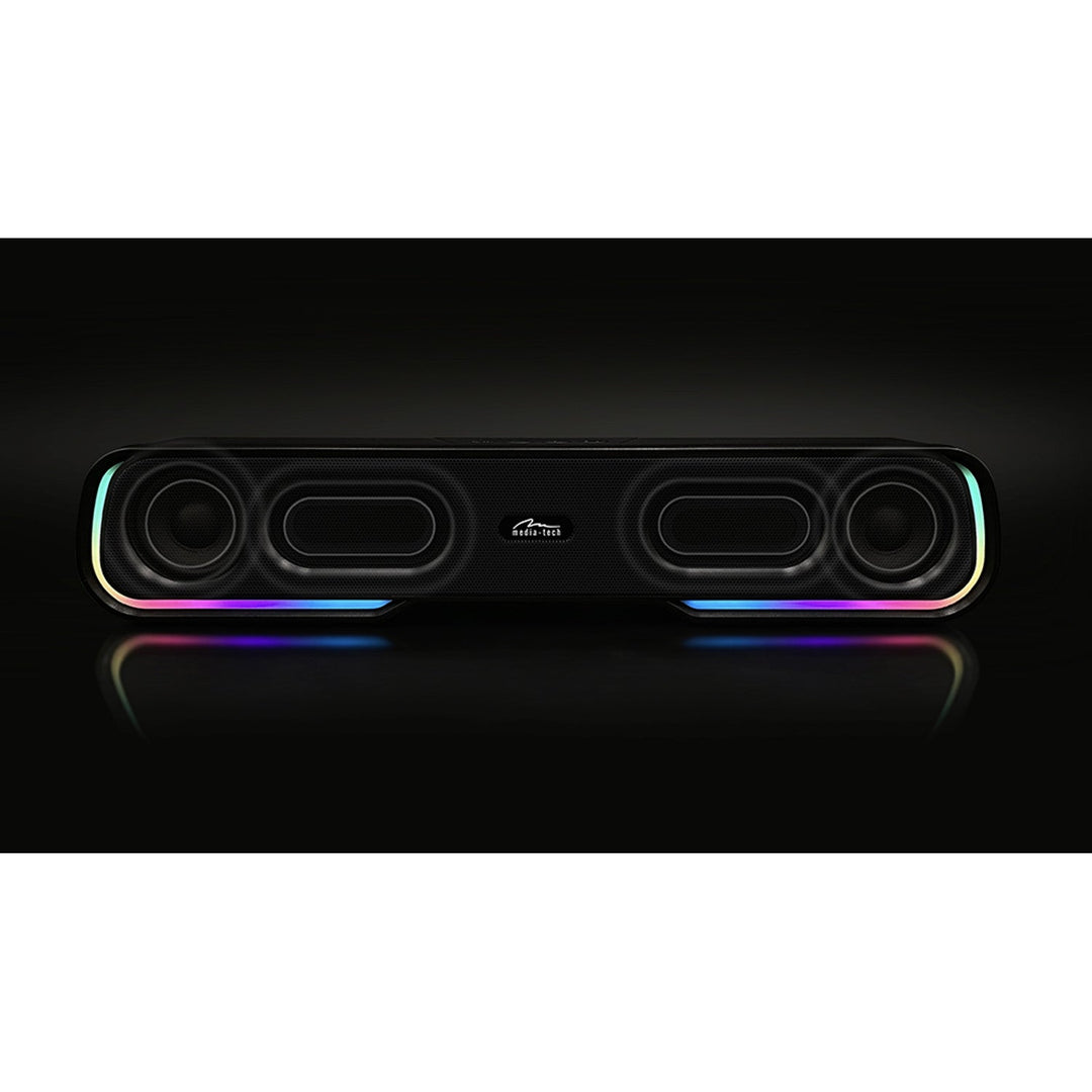 Преносим Bluetooth звуков панел, многоцветна RGB подсветка, RMS 10W, PMPO 450W, FM радио, MP3. AUX, вградена батерия, Media-Tech PHANTOM BT