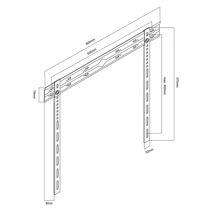 Ултраплосък стенен монтаж за телевизори Maclean, 40-85", макс. VESA 600x400, товароносимост до 80 кг, MC-123