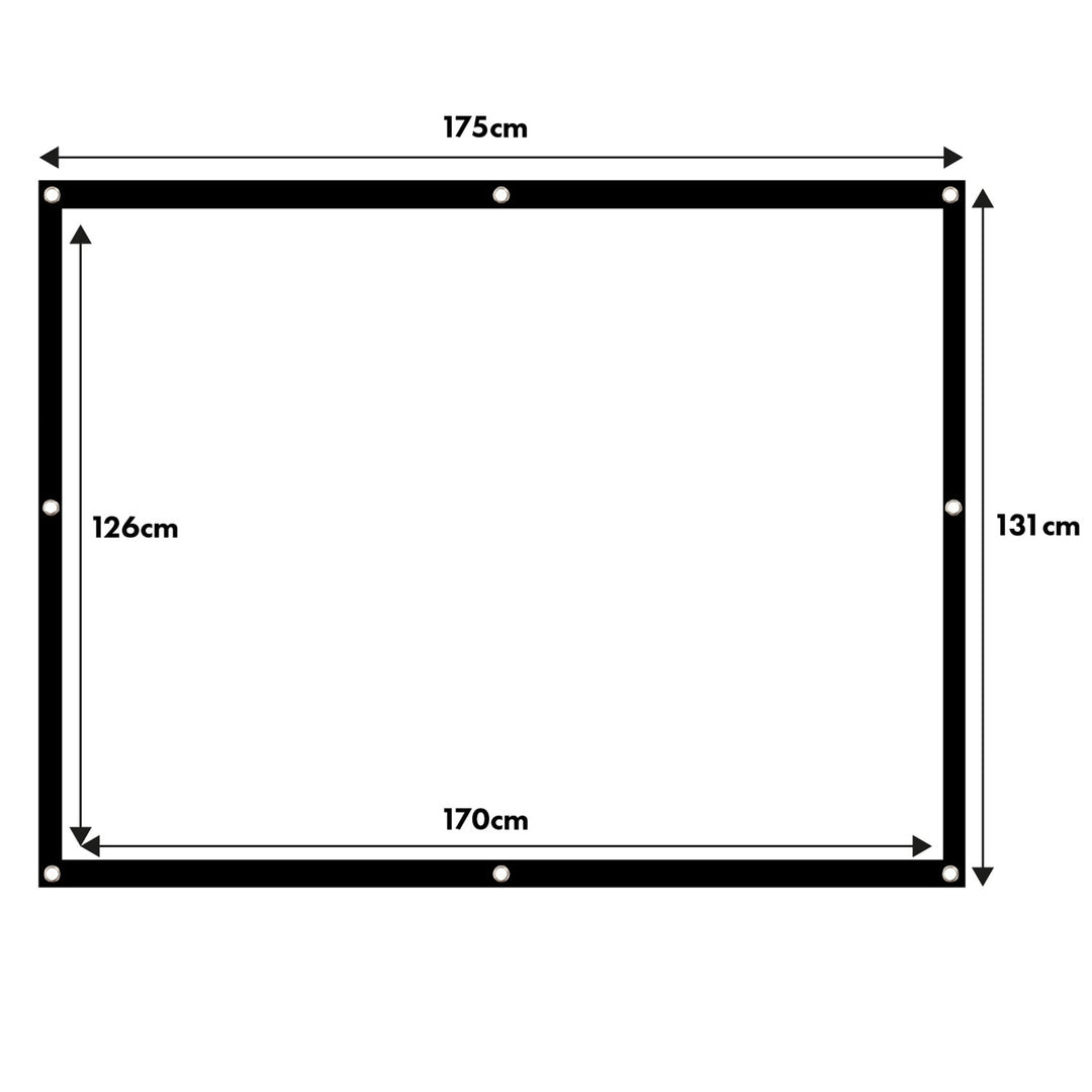 Проекционен екран Maclean, 86", 175x131cm, 25mm 4:3 рамка, куки за натягане, MC-166