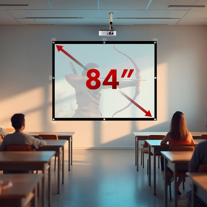 Проекционен екран Maclean, 86", 175x131cm, 25mm 4:3 рамка, куки за натягане, MC-166