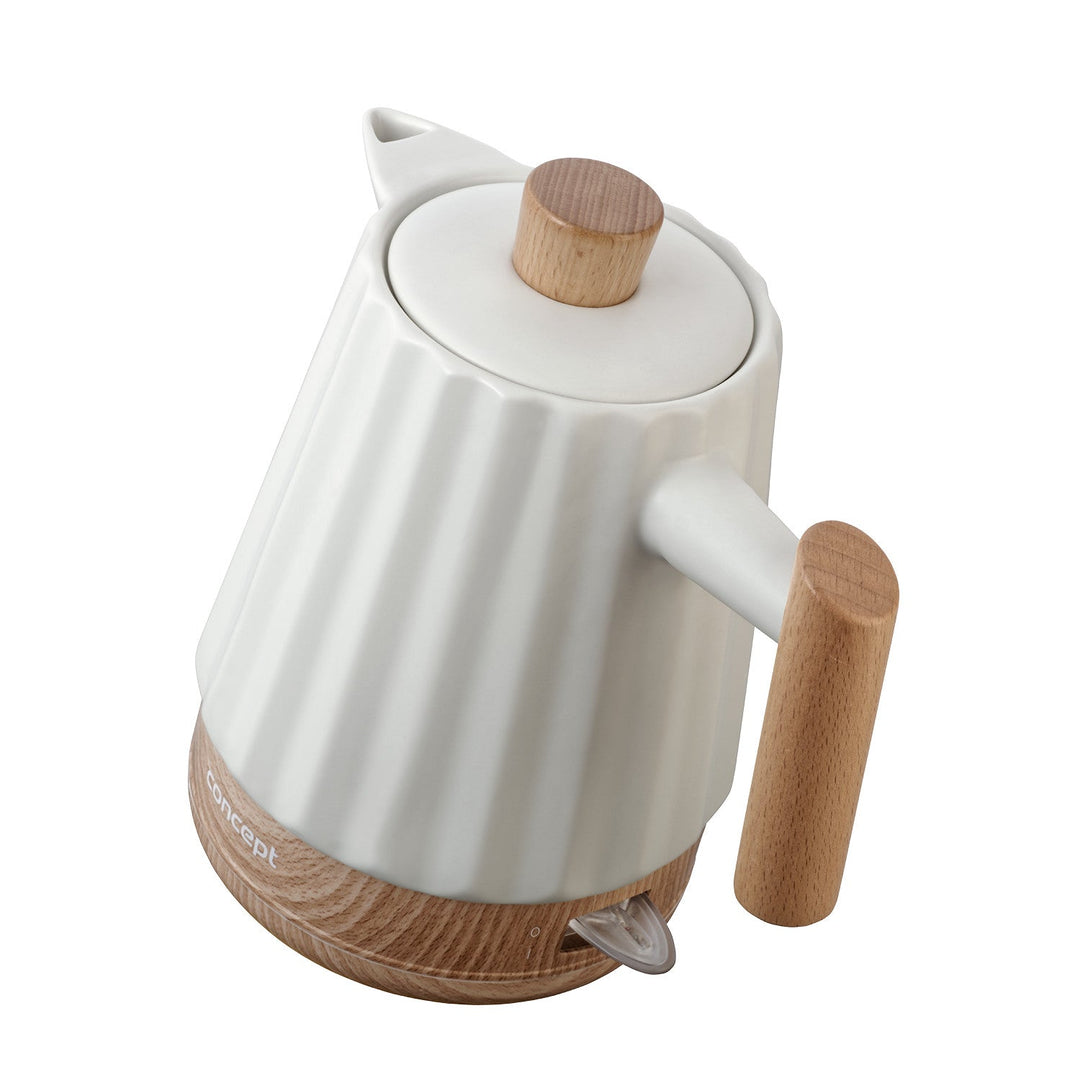 Концептуална електрическа кана, керамична, 1500 W, 1,5 л, бяла, RK0090