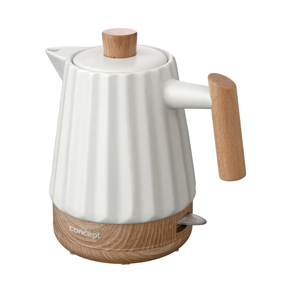 Концептуална електрическа кана, керамична, 1500 W, 1,5 л, бяла, RK0090